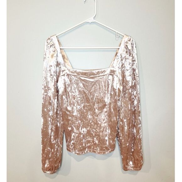 NEW Anthropologie jessima square neck crushed velvet top - Picture 2 of 5